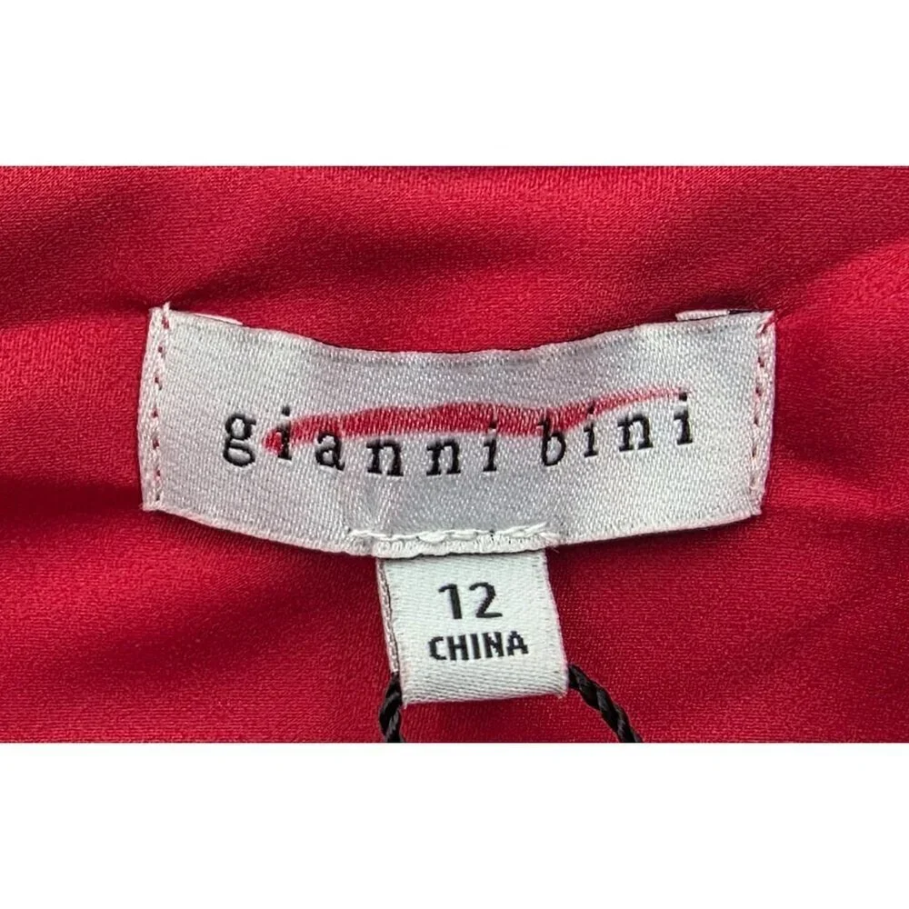 NWT Women's - Gianni Bini Peyton Red Satin Halter Dress, Size 12 - Picture 6 of 10
